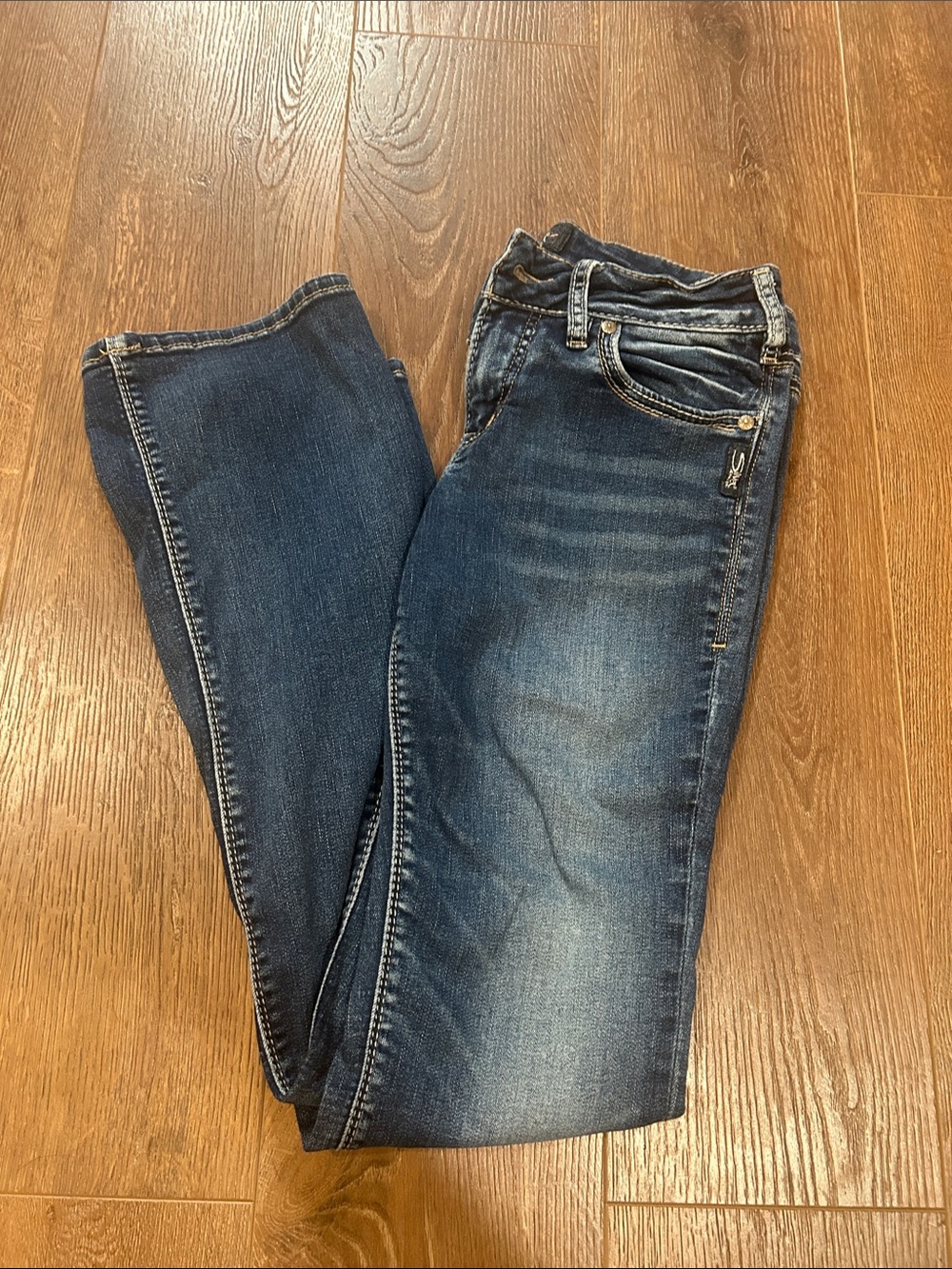Silver Jeans Suki Slim Boot Cut Jeans in Dark Blue Wash